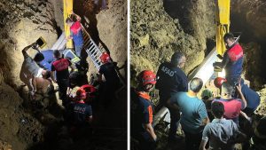 Bartın'da korku dolu anlar: Toprak altında kalan baba oğul kurtarıldı