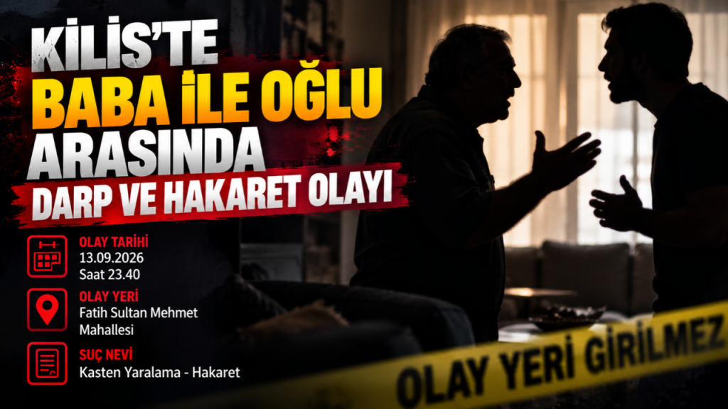 Kilis’te Baba ile Oğlu Arasında Darp ve Hakaret Olayı