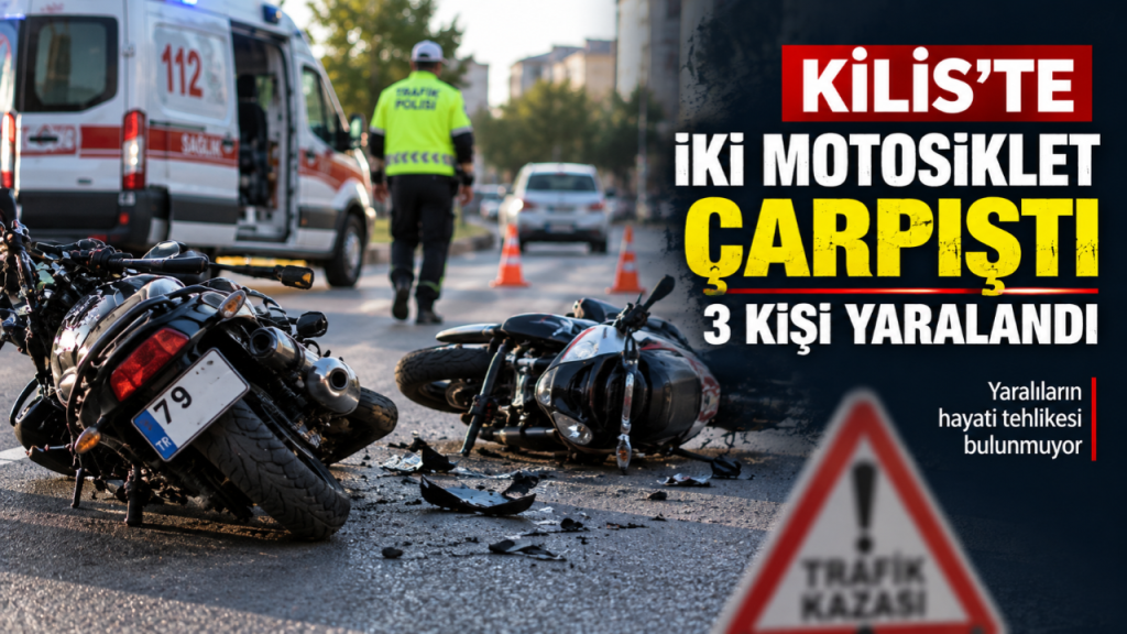 Kilis’te İki Motosiklet Çarpıştı: 3 Kişi Yaralandı