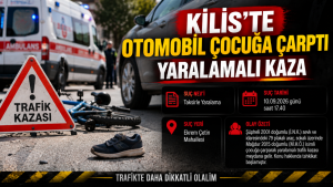 Kilis’te Otomobil Çocuğa Çarptı: Yaralamalı Kaza